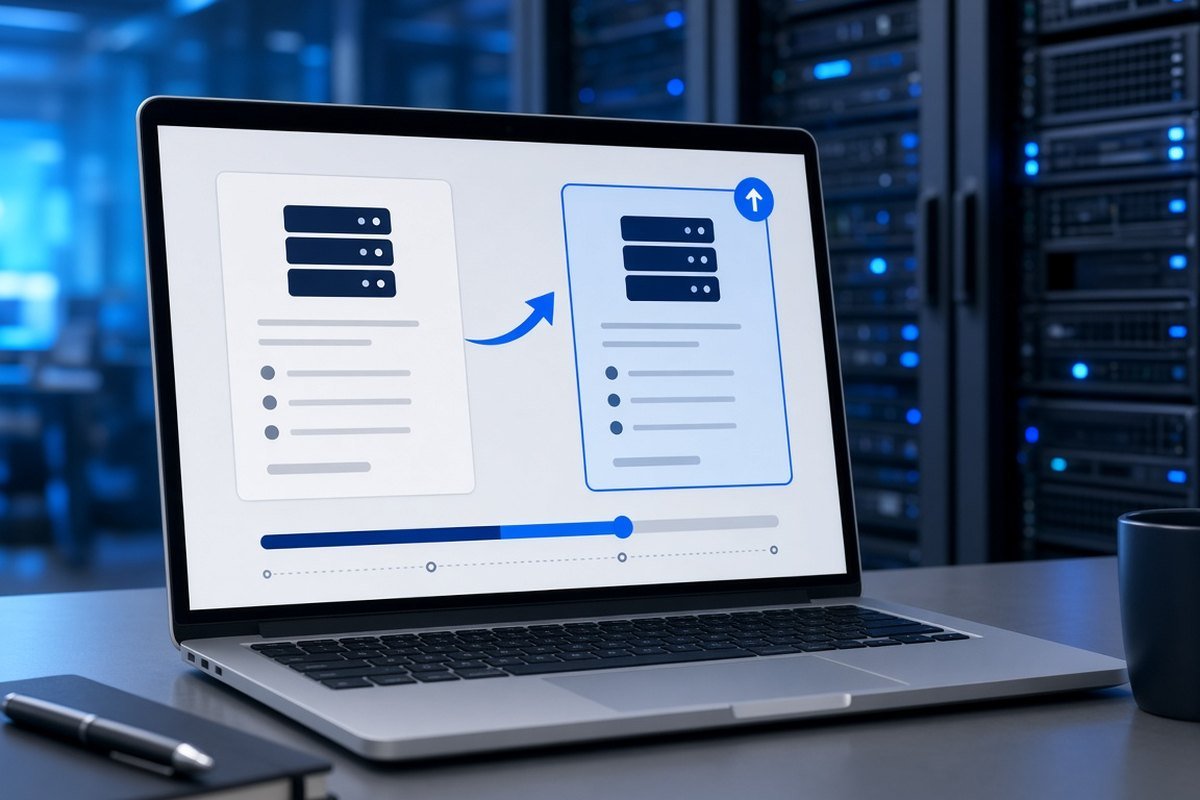 Web sitesi paket değiştirme – dizüstü ekranda Basic'ten Profesyonel pakete yükseltme ve taşıma