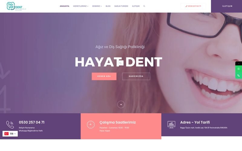 Hayat Dent web sitesi